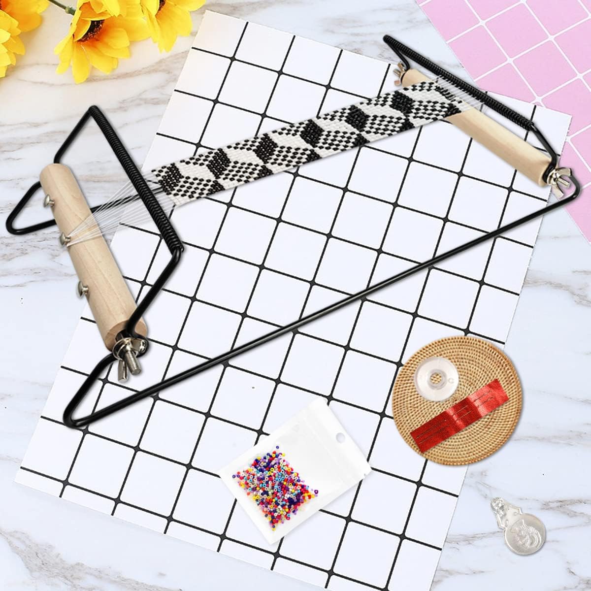 Diy Electronics Workbench - Xuqian 15*36Cm Grote Metalen Kraal Weefgetouw
