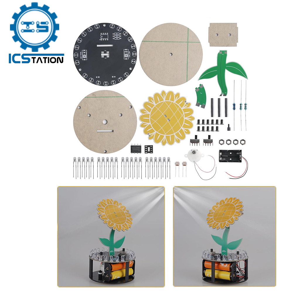 Diy Electronics Desk - Roterende zonnebloem elektronische kit DIY lichtjagen