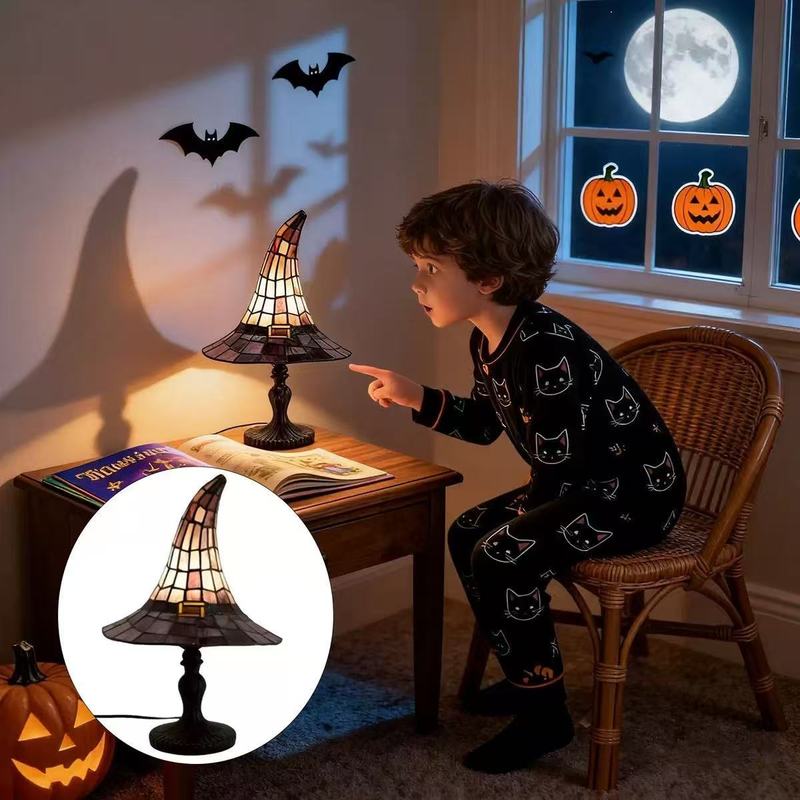 Diy Halloween Electronics - Handgemaakte gotische heksenhoed tafellamp met led