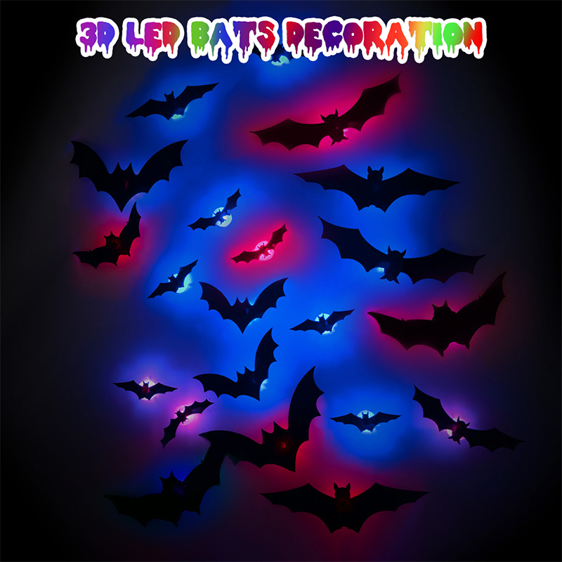 Diy Halloween Electronics - Halloween 3D Stereo LED-flitslicht vleermuis-wandstickers zelfklevende