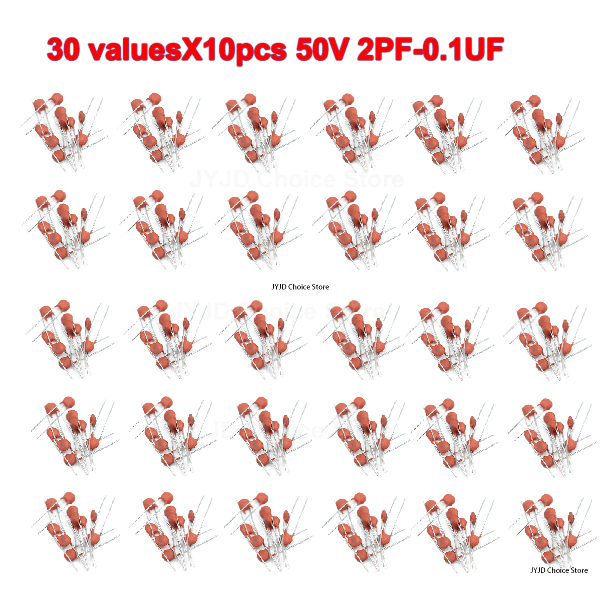 Capacitor Kit Assortment - 300 stks/partij 50 V 2PF-0.1UF 30