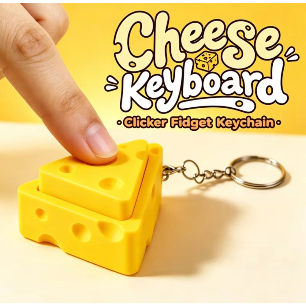 Nieuwe Kaas Fidget Sleutelhang - Push Button Tactile recensie en prijs
