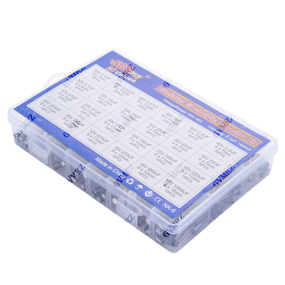 500 stks/partij 16-50 V mix El - Capacitor Kit Assortment recensie en prijs