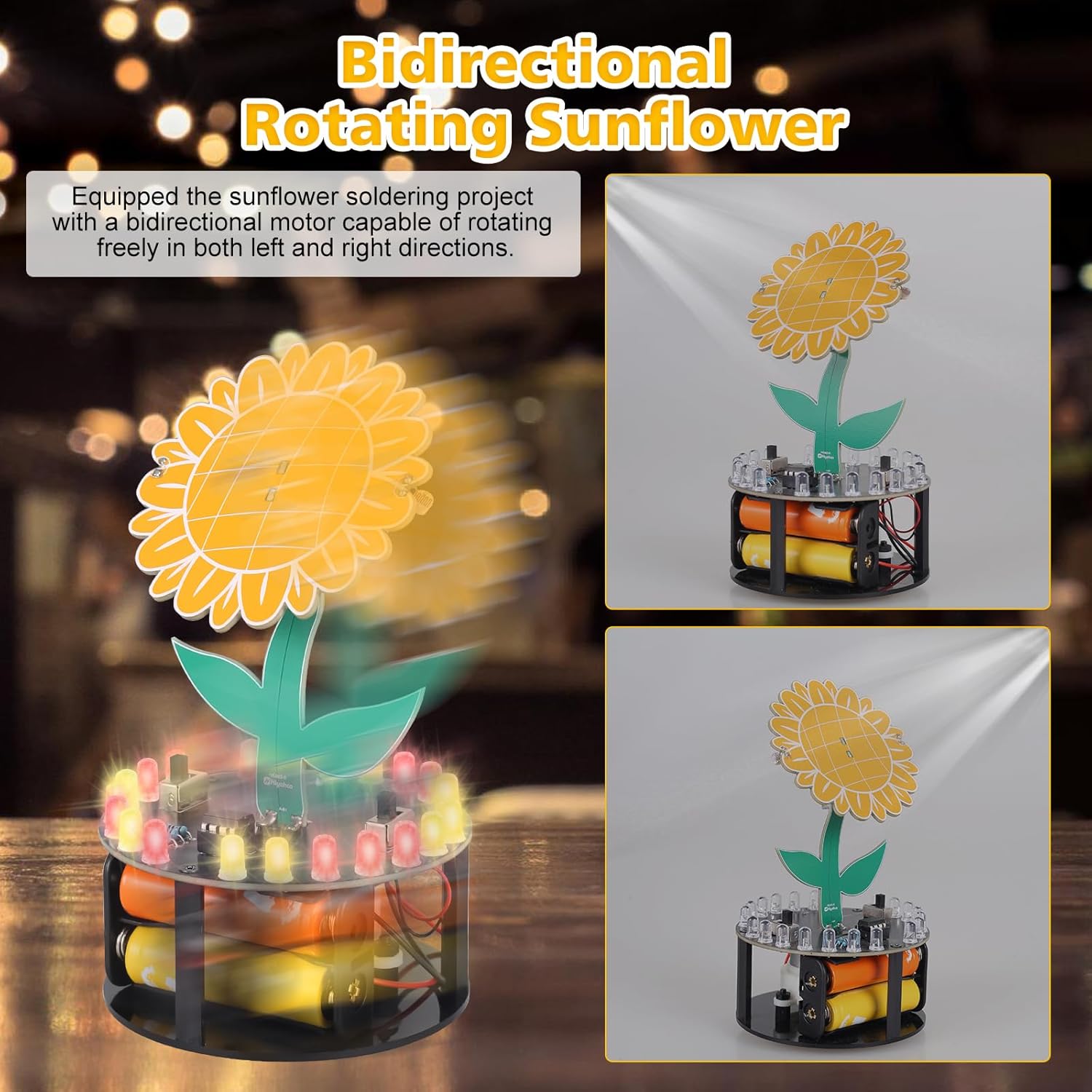 Roterende zonnebloem elektroni - Diy Electronics Desk recensie en prijs