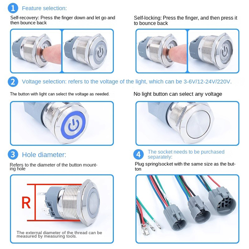 12/16/19/22Mm Metalen Drukknop - Push Button Tactile recensie en prijs