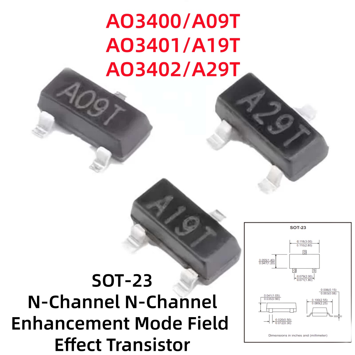 100-500 stuks AO3400/A09T AO34 - Diy Electronics Youtube Channel recensie en prijs