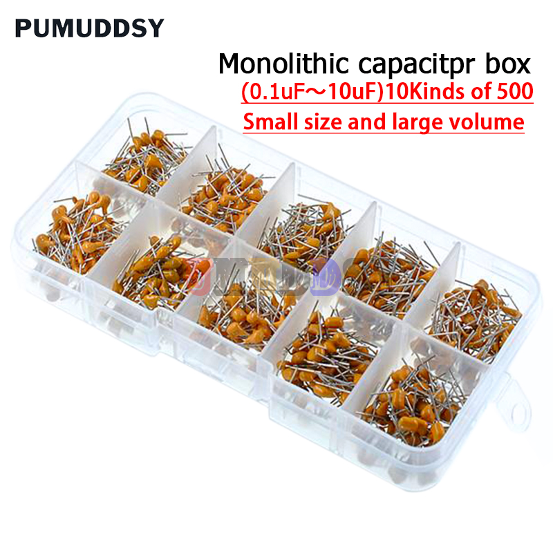 500 stks/partij 10 waarden * 5 - Capacitor Kit Assortment recensie en prijs