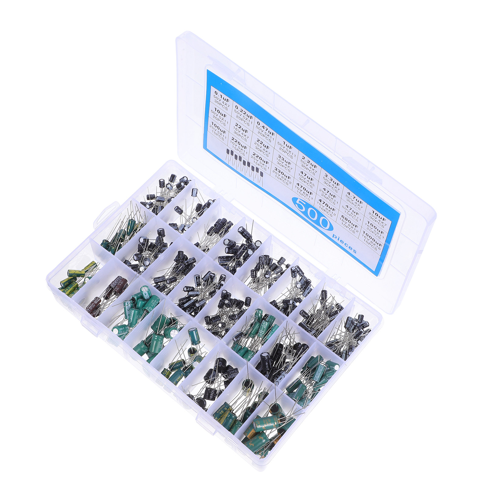 Set van 500 aluminium elektrol - Capacitor Kit Assortment recensie en prijs