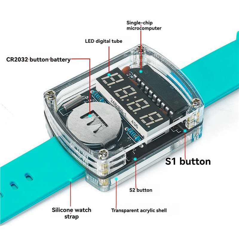 2X DIY Horloge LED Horloge Ele - Diy Electronics Watch recensie en prijs